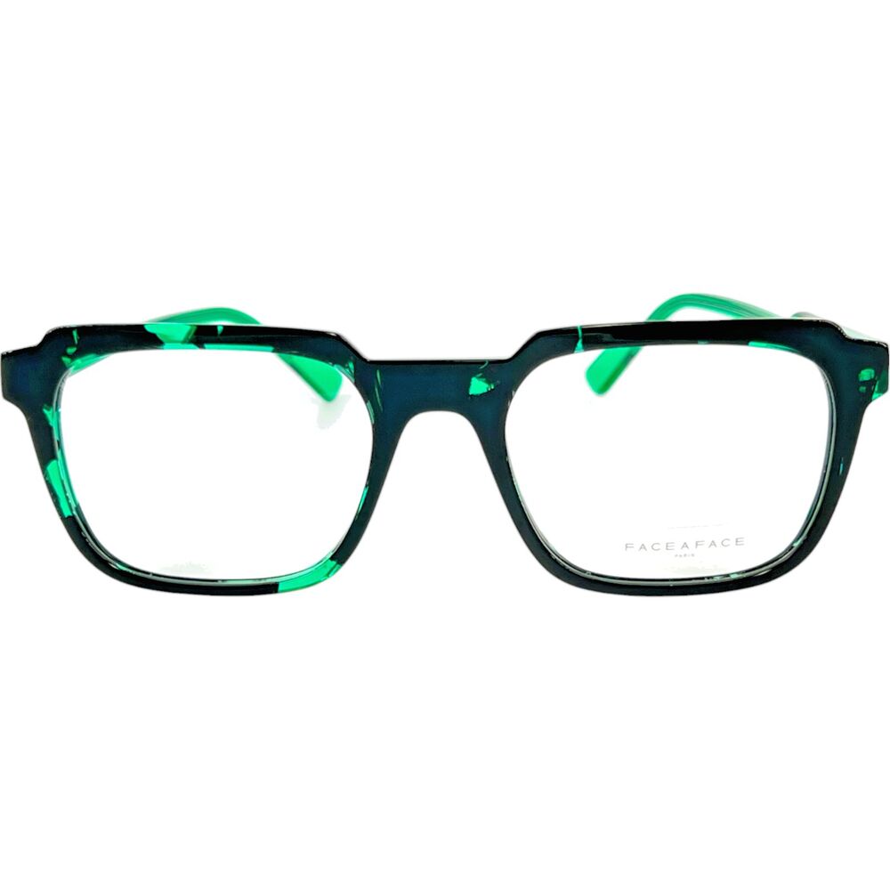Face A Face Stamp 2 Unisex Plastic Eyeglass Frame 0427 Tort Black Green 53-20